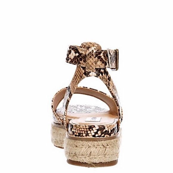 Steve Madden GABI ESPADRILLE PLATFORM SANDAL Tan Snakeskin New NWT - Picture 7 of 9